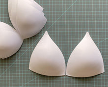 Load image into Gallery viewer, SOFT Molded Bra Cups, Tall Triangle Push Up (White)
