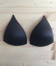 Load image into Gallery viewer, STIFF Molded Bra Cups, Tall Triangle Push Up (Black)