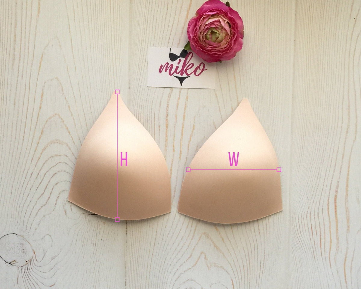 SOFT Molded Bra Cups, Tall Triangle Push Up (Black) – MIKO Sewing Patterns  and Suit Supplies