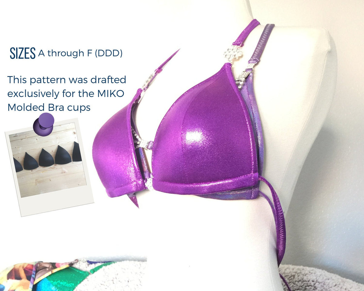 BEGINNER Molded Bra Cup Sewing Pattern sizes A through F (DDD) Exclusively  Drafted for the MIKO Molded Cups