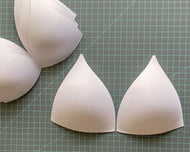 SOFT Molded Bra Cups, Tall Triangle Push Up (White)