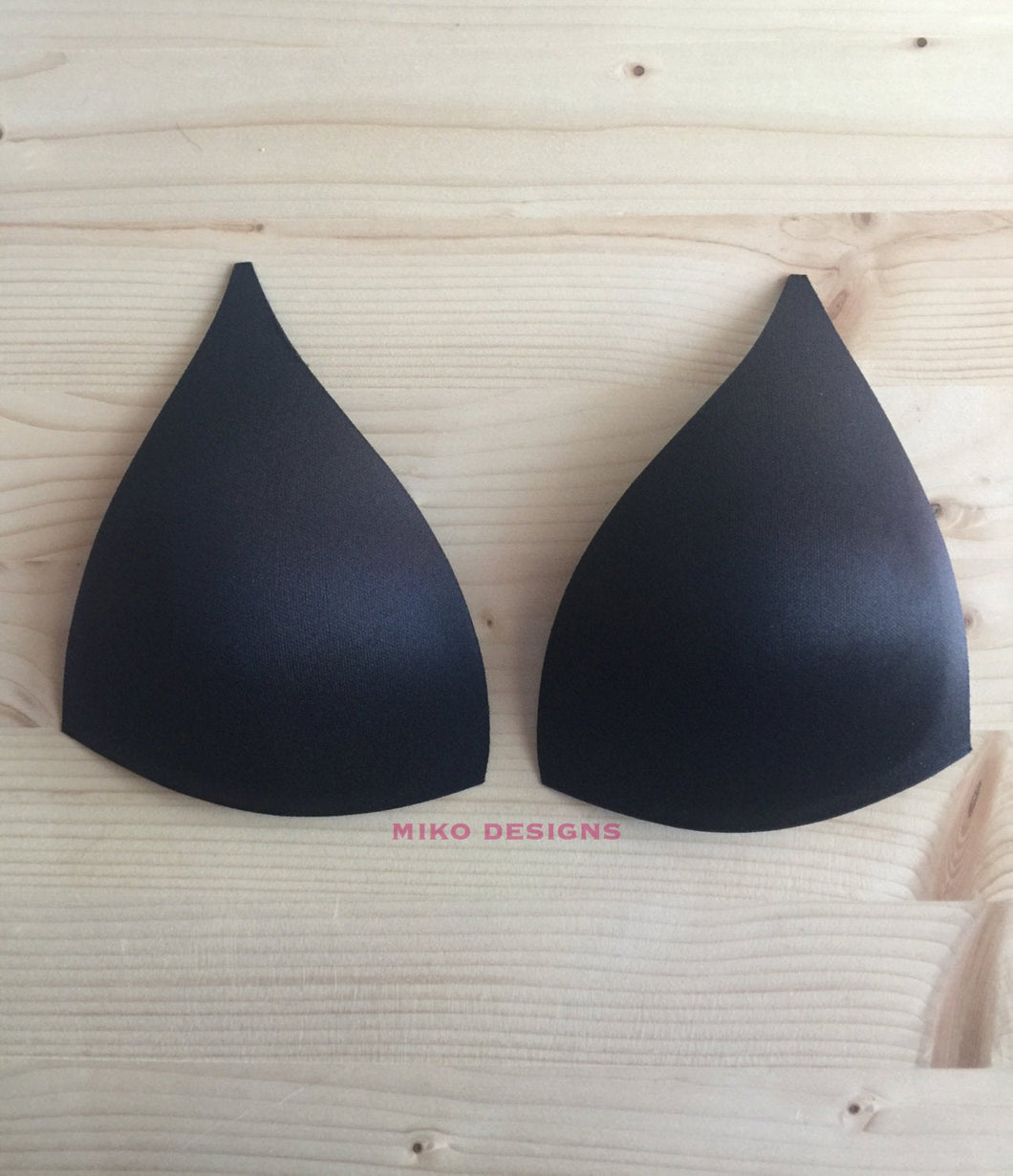 SOFT Molded Bra Cups, Tall Triangle Push Up (Black)
