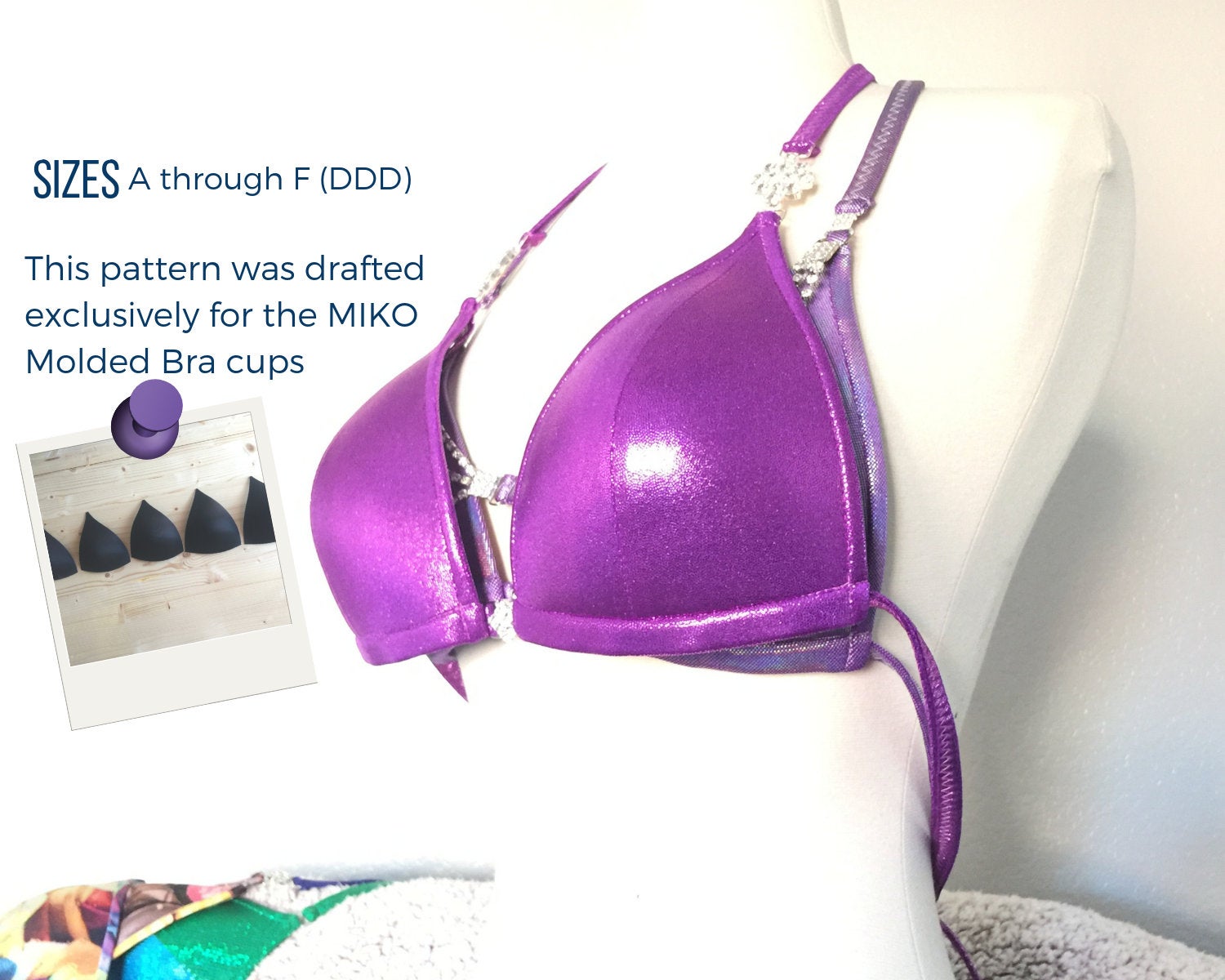 BEGINNER Molded Bra Cup Sewing Pattern sizes A through F (DDD) Exclusi –  MIKO Sewing Patterns and Suit Supplies