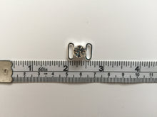 Load image into Gallery viewer, Competition Bikini or Figure Suit Center Top Connector, 5/8&quot; Extra Small Silver and Crystal Rhinestone Connector
